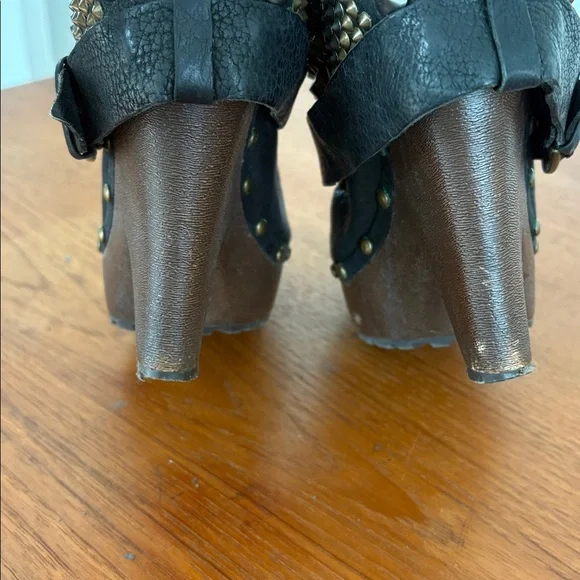 Sam Edelman Wickley Studded Foldover Boots Clogs size 6.5 Leather - Picture 4 of 7